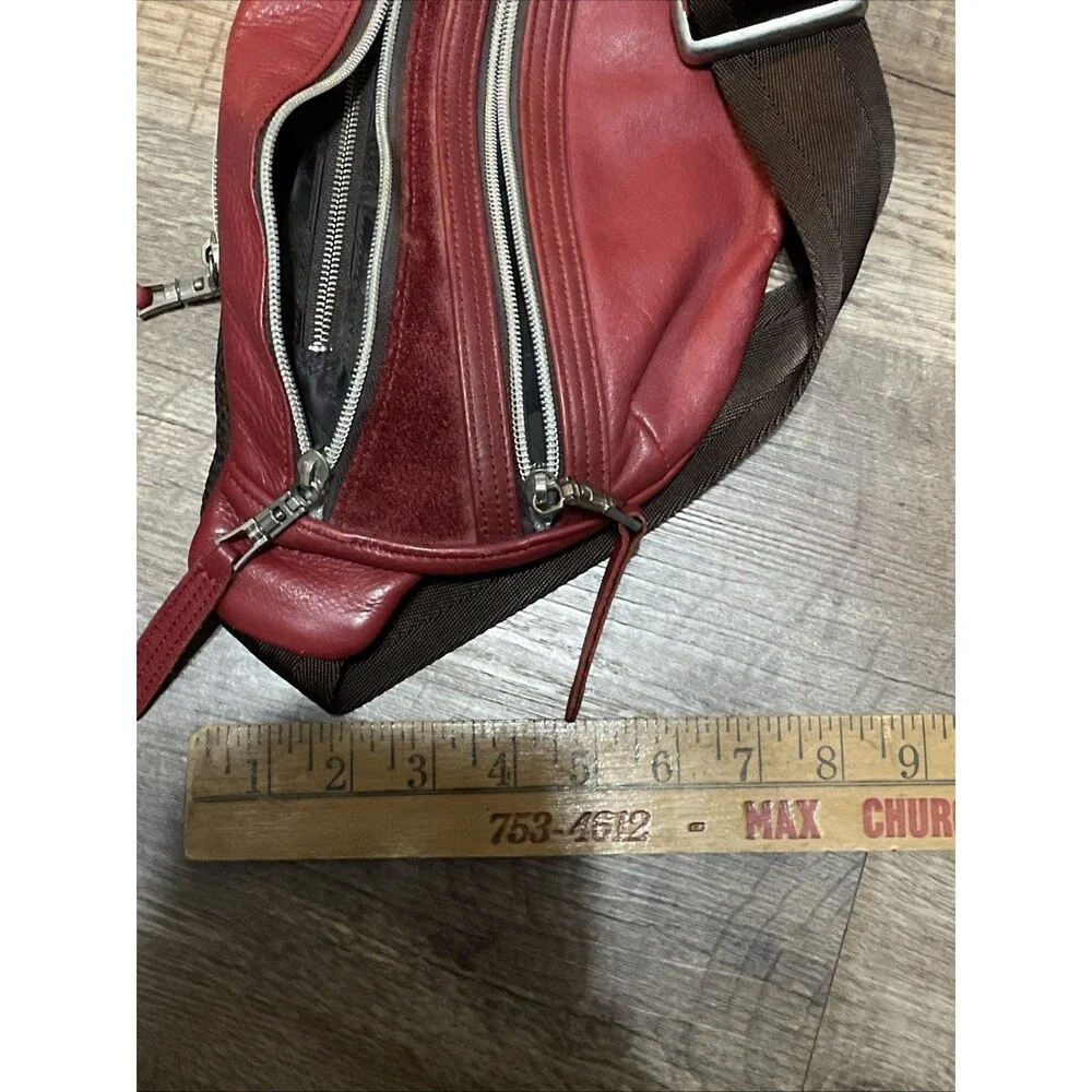 Master-piece MSPC Red Leather Sling Bag Waist Pack Made in Japan
